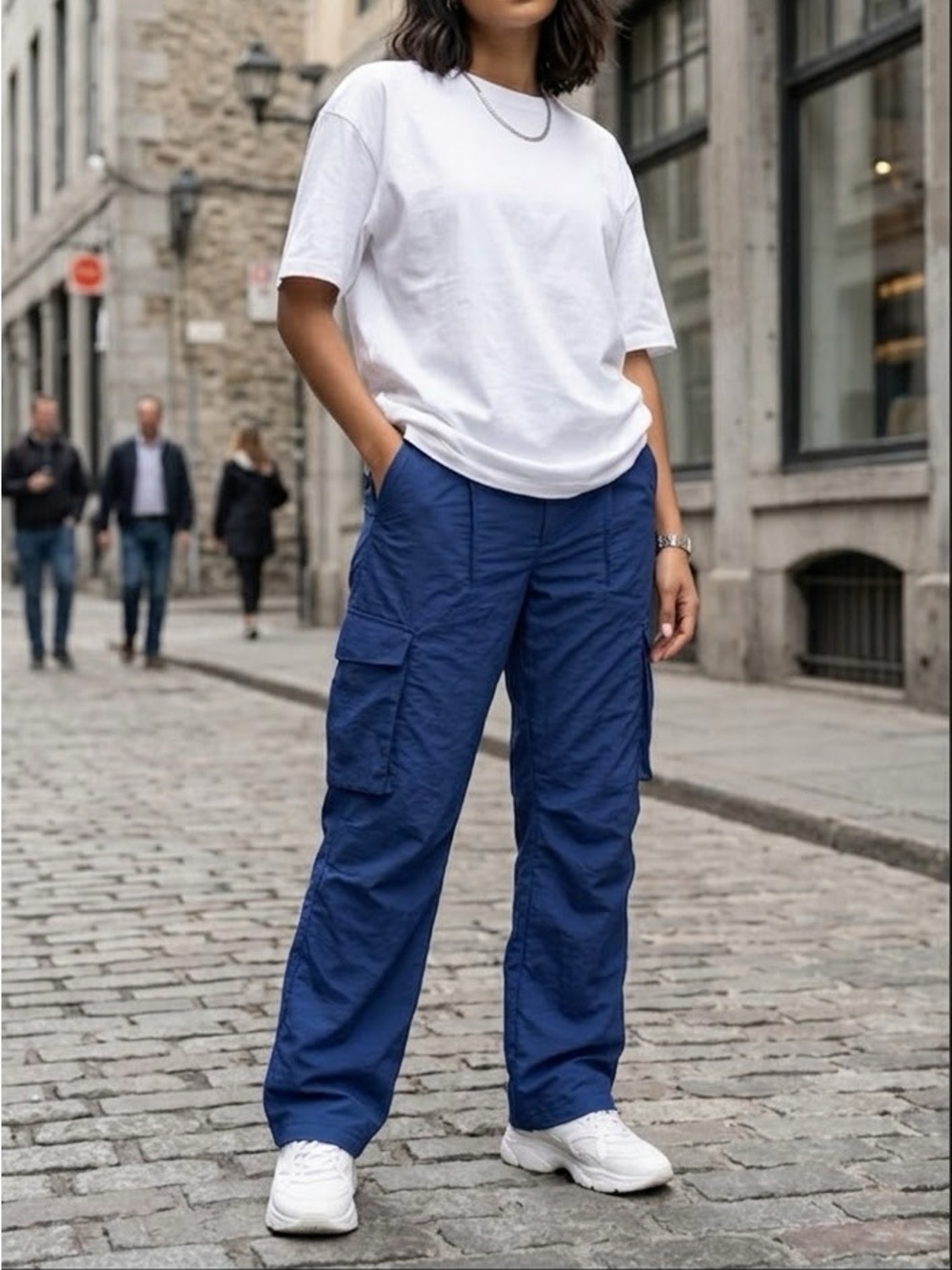 Halara Blue Parachute Pants size L
